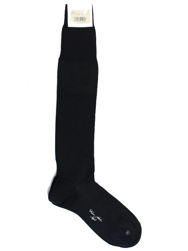 Cesare Attolini Wool Socks Dark Navy US 11.5 / EUR 45 - Over The Calf