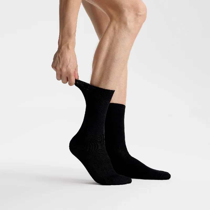 Men's Bamboo Dress Socks • Solid Pack of 1/3/5 Pairs • Black