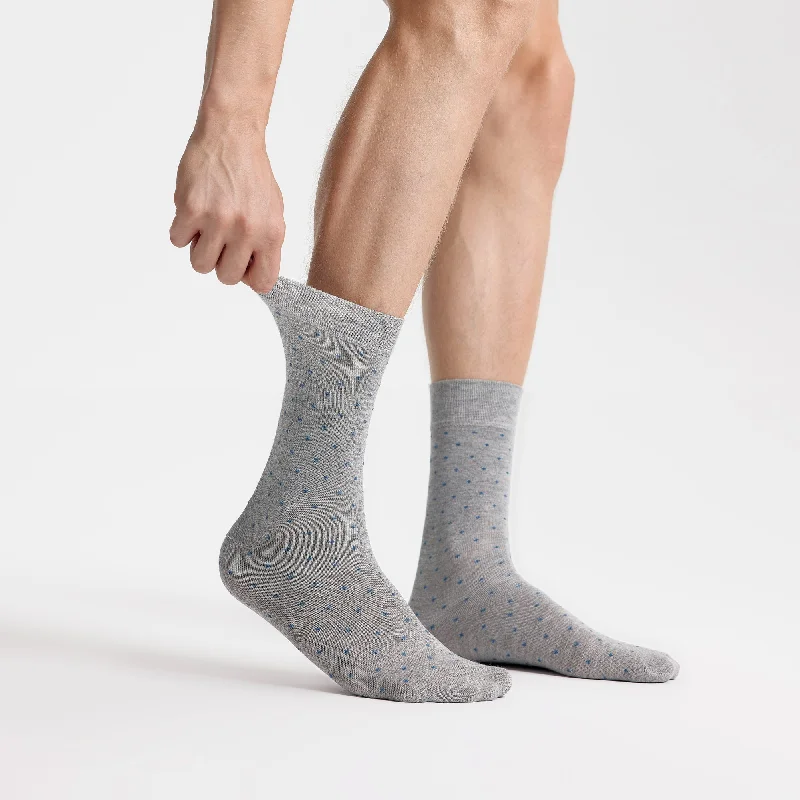 Men's Bamboo Dress Socks • Dotted Pack of 1/3/5 Pairs • Pacific Grey