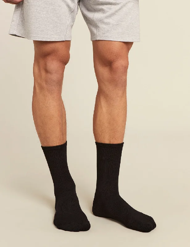 Men's Cushioned Crew Socks - Black