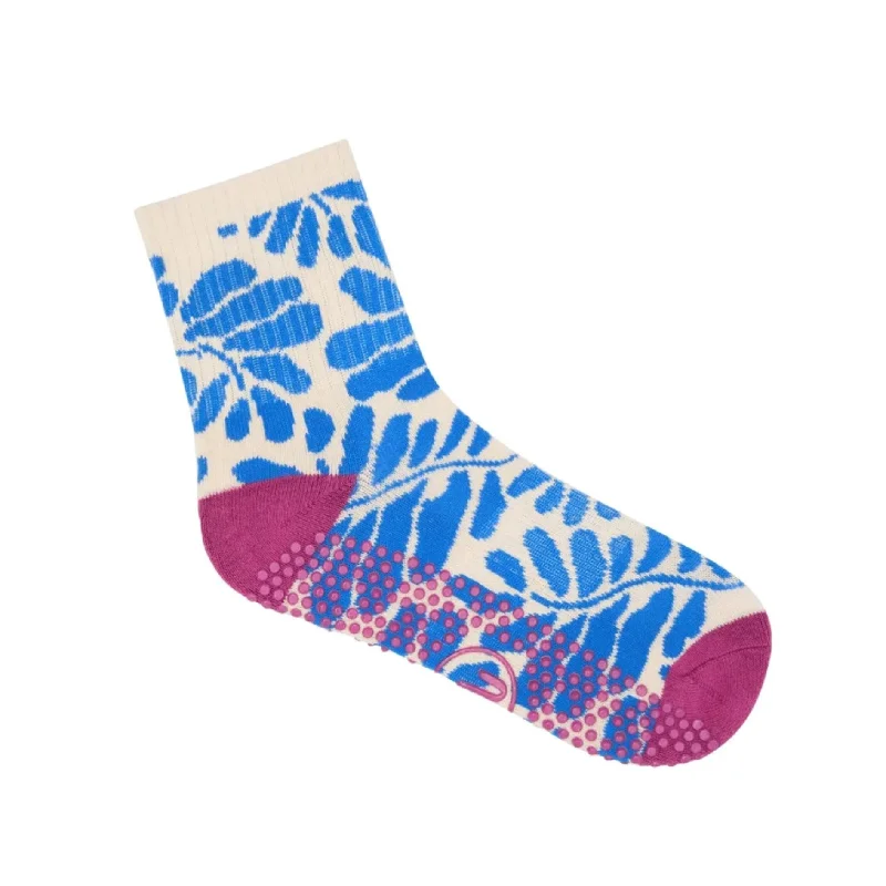 Crew Azure Canvas Grip Socks (Barre / Pilates)