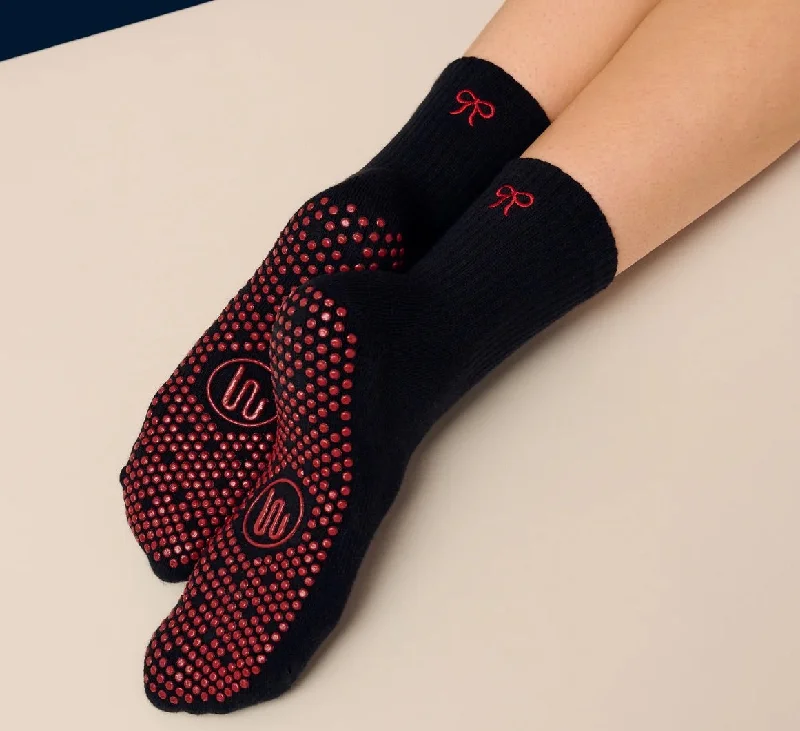 Crew Grip Socks - Whimsy Bow (Barre / Pilates)