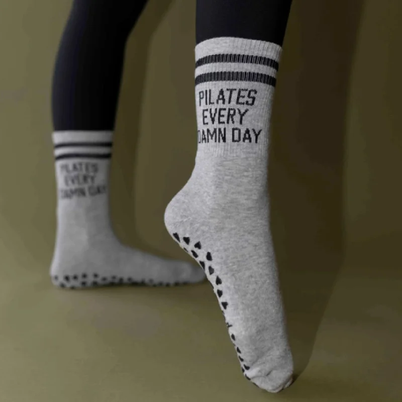 Pilates Every Damn Day - Crew Grip Sock (Barre / Pilates)