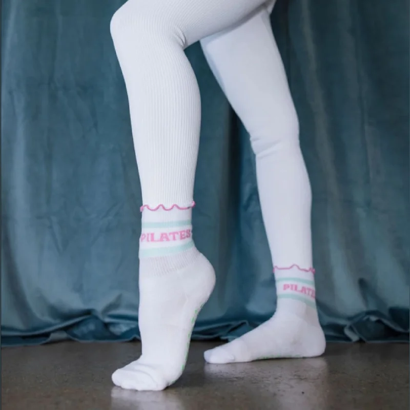 Blush Ruffle Grip Sock  (Barre / Pilates)