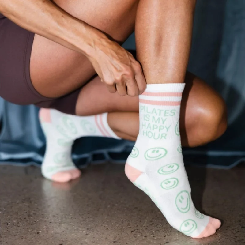 Happy Hour - Crew Grip Sock (Barre / Pilates)