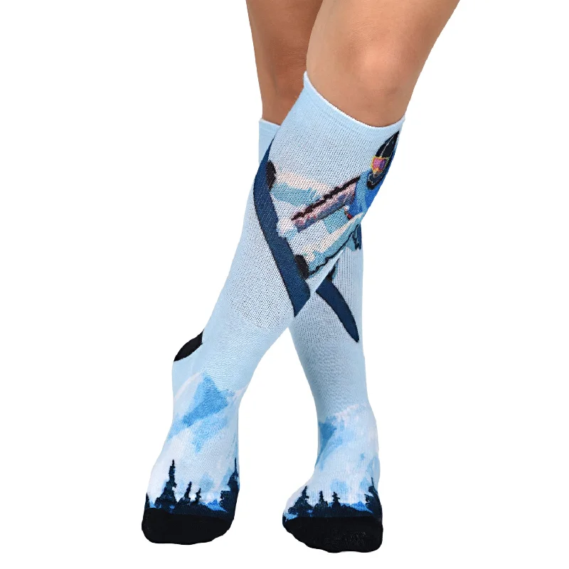 Sierra Socks Sky High Pattern CoolMax Socks, Nature Collection for Men & Women Eco-Friendly Crew Socks