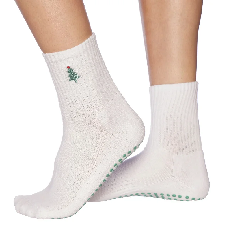 Holiday Tree - Crew Grip Sock (Barre / Pilates)