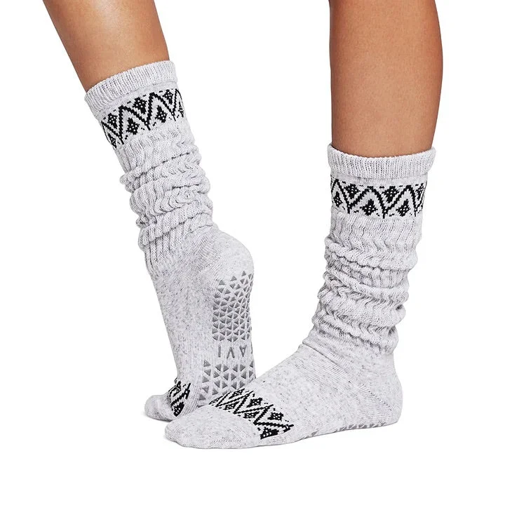 Stacy Scrunch Crew Grip Socks - (Pilates / Barre)