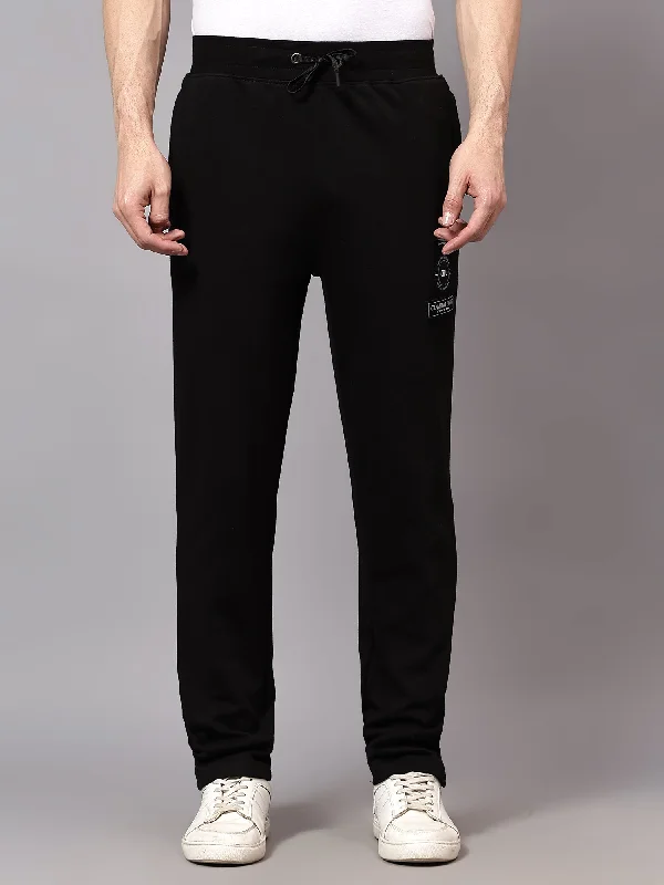 Men's Black Solid Casual Track Pant