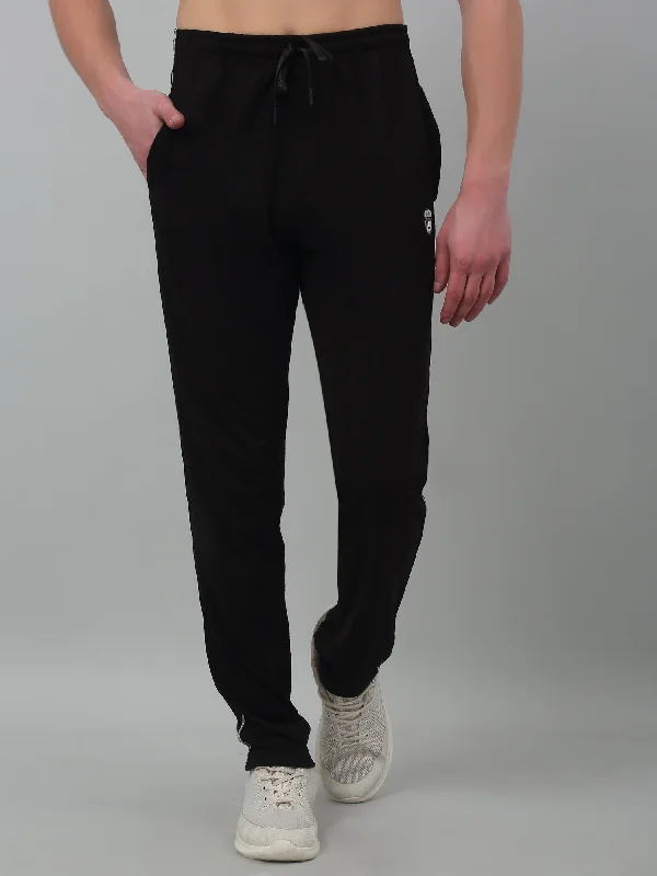 Men's Black Summer Solid Drawstring Casual Track Pant