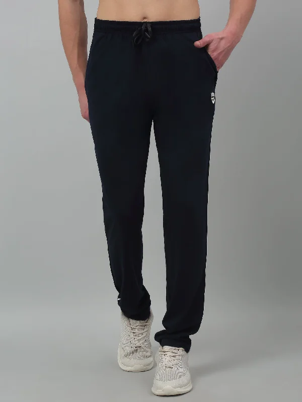 Men's Navy Blue Summer Solid Drawstring Casual Track Pant