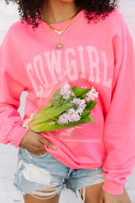 Cowgirl Block Sweatshirt in Pink