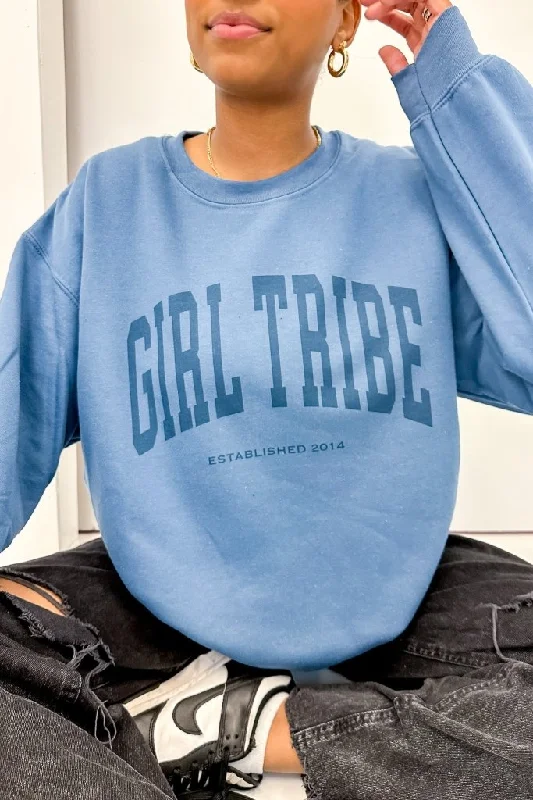 Girl Tribe Monochrome Sweatshirt in Indigo Blue