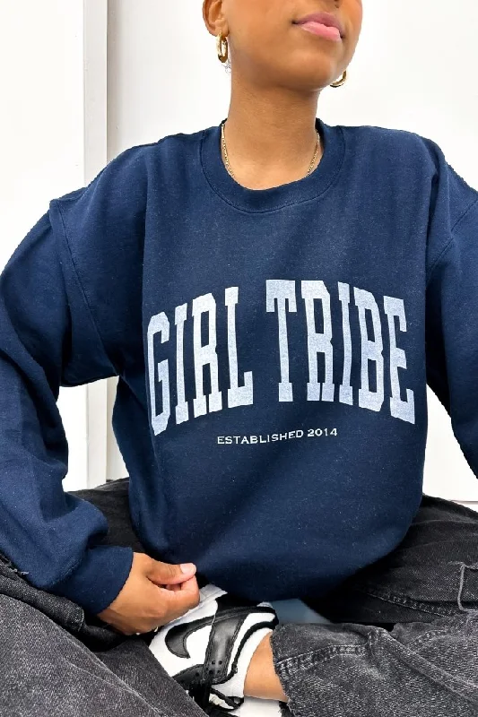 Girl Tribe Monochrome Sweatshirt in Navy