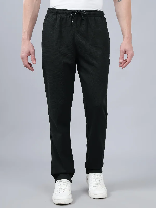 Men's Navy Blue Solid Winter Track Pant