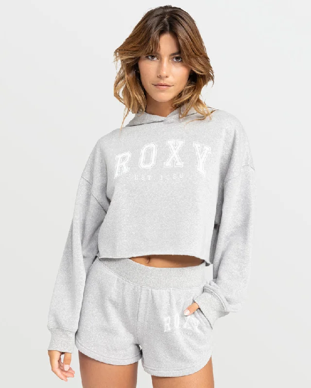 Roxy Afternoon Hike Crop Sweatshirt-Heritage Heather