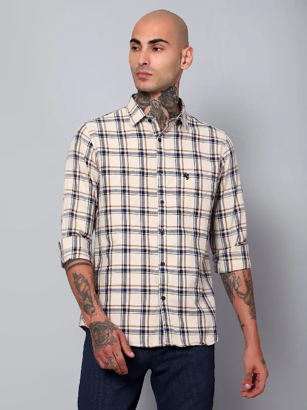 Men's Fawn Casual Big Checks Full Sleeve Shirt