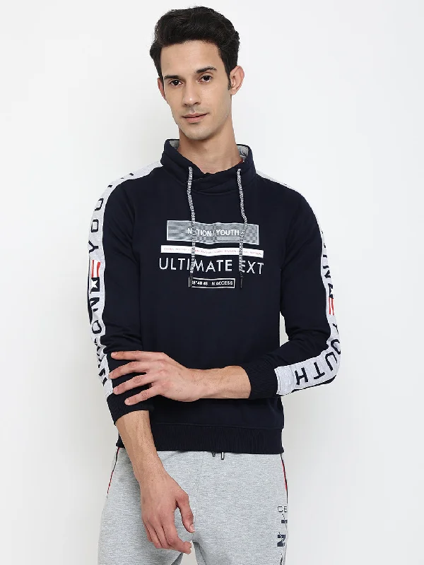 Men Navy Blue Sweatshirt