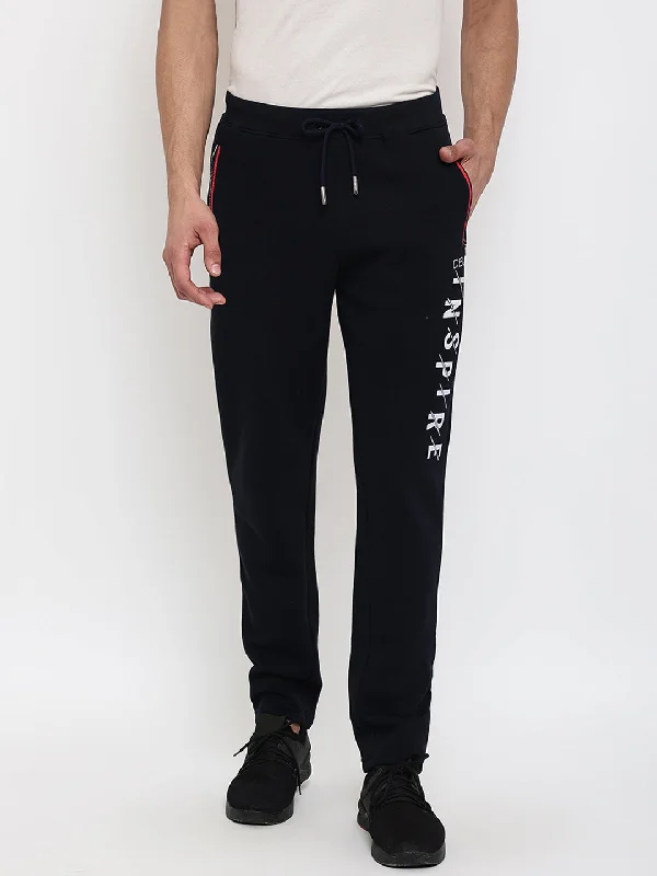 Men Navy Blue Trackpant