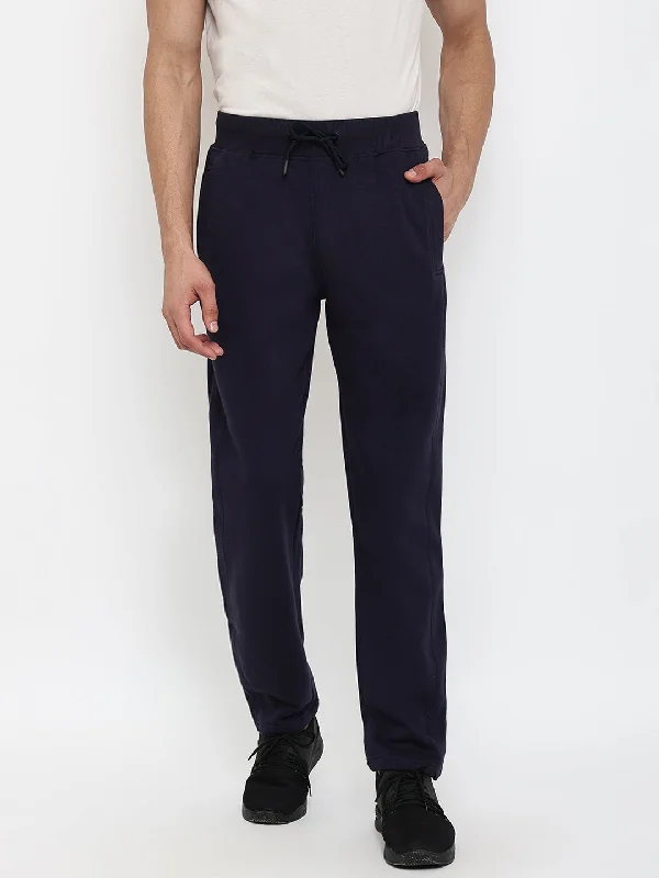 Men Navy Blue Trackpant