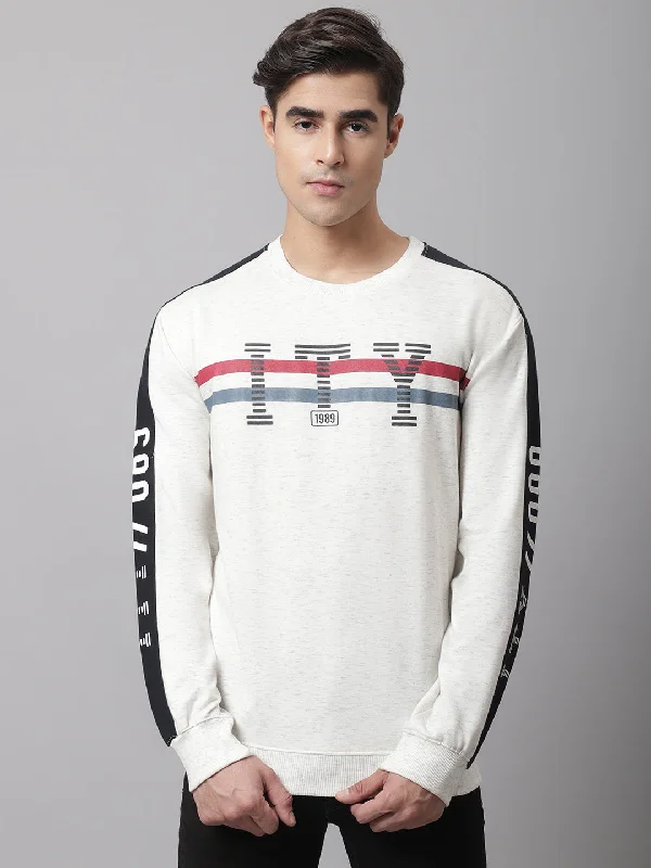 Men Off White Sweatshirt