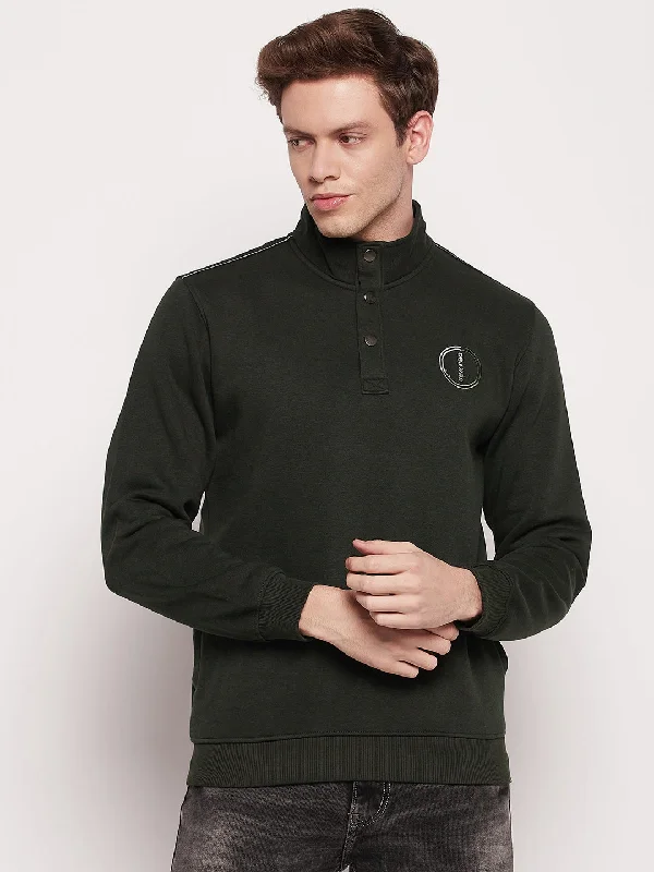 Men Olive Sweatshirt