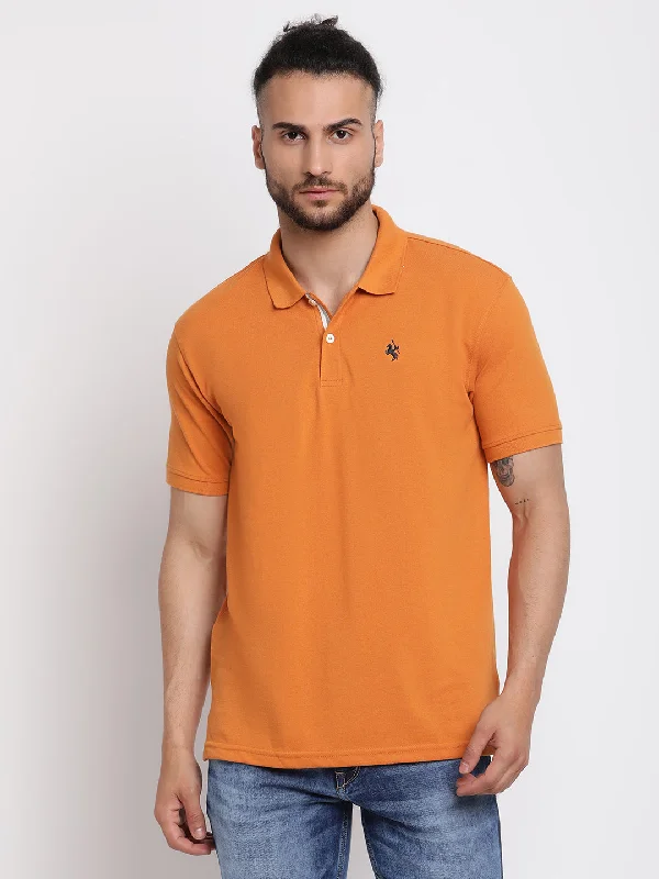 Men's Gold  Polo neck Half Sleeve T-Shirt