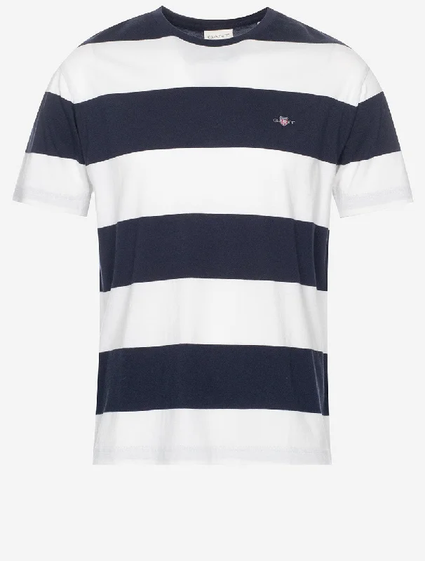 Bar Stripe Short Sleeve T-Shirt Eggshell