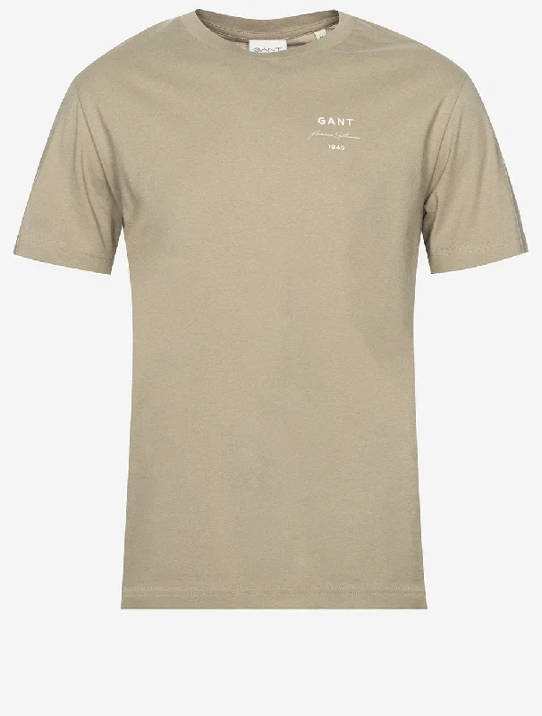 Logo Script Short Sleeve T-Shirt Dried Khaki