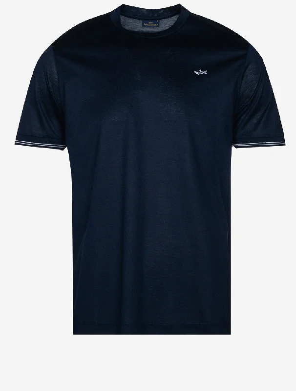 T-Shirt With Shark Badge Navy