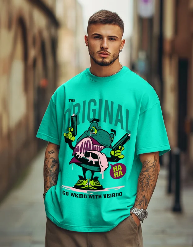 Originals Green Oversized Chest Graphic Printed Tshirt