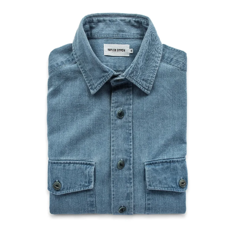 The Maritime Shirt Jacket in Sun Bleached Indigo