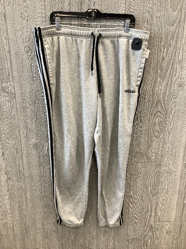 Athletic Pants By Adidas In Grey, Size: 2x