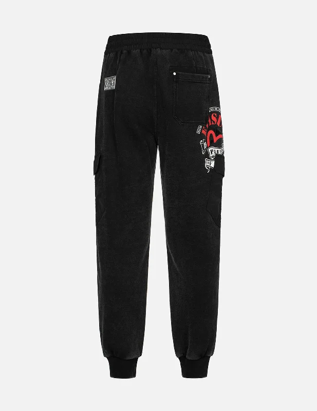 Embroidery Seagull and Logo Print Loose Fit Sweatpants